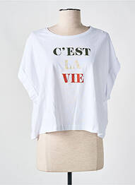 T-shirt sérigraphie manches courtes blanc LOSAN femme