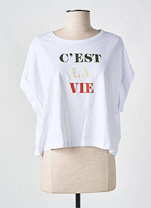 T-shirt sérigraphie manches courtes blanc LOSAN femme