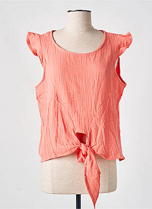 Blouse col rond manches courtes orange MOLLY BRACKEN femme