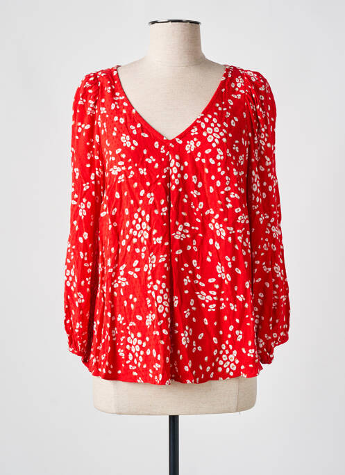 Chemisier imprimé fleurs manches 3/4 rouge ONE STEP femme