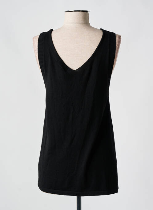 Pull coupe cintrée sans manche noir SEE U SOON femme