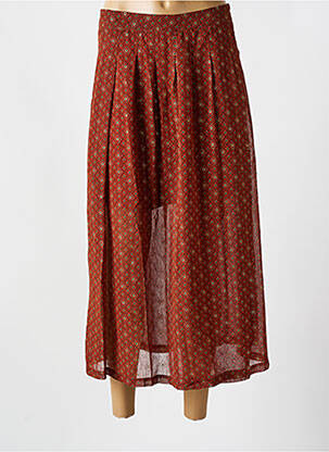 Jupe mi-longue stretch marron MOLLY BRACKEN femme