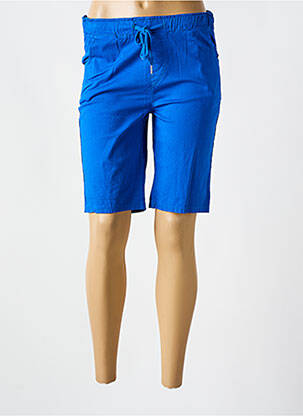 Bermuda taille élastique taille normale bleu OTTANTOTTO femme