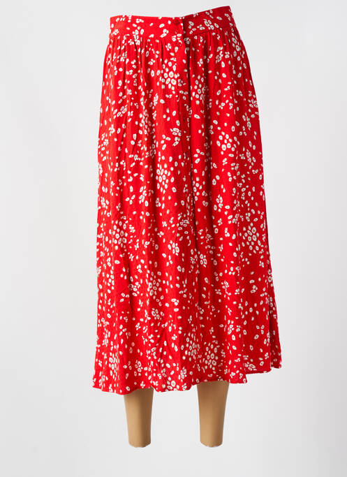 Jupe mi-longue taille normale rouge ONE STEP femme