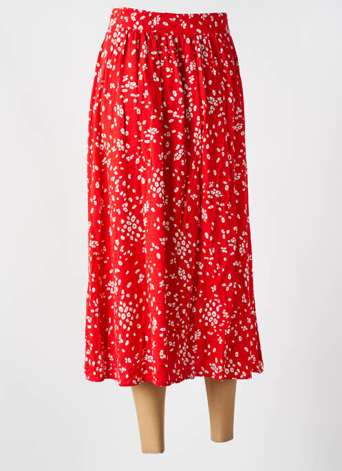 Jupe mi-longue taille normale rouge ONE STEP femme