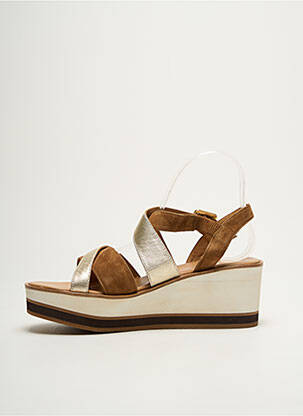 Sandales/nu pieds tissage satiné talon de 4 à 6cm or ADIGE femme