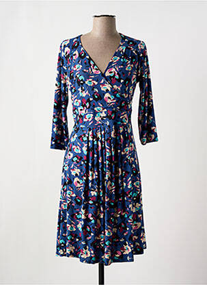 Robe mi-longue manches 3/4 manches 3/4 bleu JOY'S PARIS femme