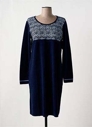 Robe pull coupe droite manches longues bleu ELEANE femme