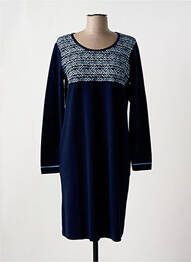 Robe pull coupe droite manches longues bleu ELEANE femme