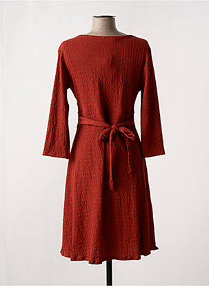 Robe mi-longue manches 3/4 manches 3/4 orange JOY'S PARIS femme