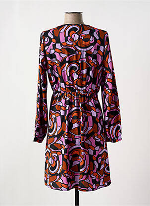 Robe courte coupe fluide manches longues violet ANGE femme
