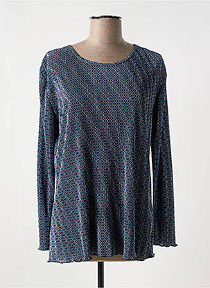 Top imprimé fantaisie manches longues bleu NIKI PARIS femme