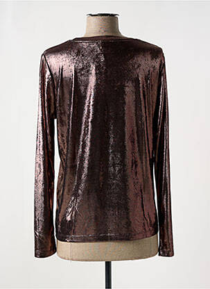 Top coupe fluide manches longues marron ANGE femme