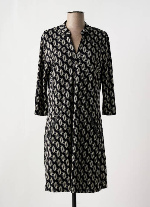 Robe mi-longue manches 3/4 manches 3/4 noir VEGAS femme