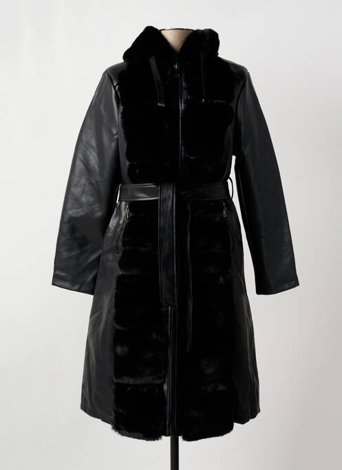 Manteau long noir SATURNE pour femme