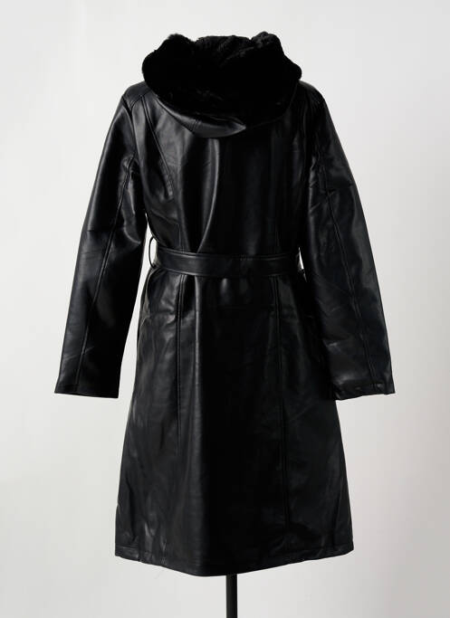 Manteau long noir SATURNE pour femme