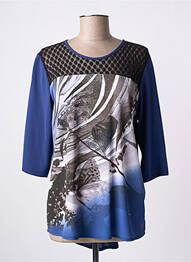Blouse imprimé fantaisie manches 3/4 bleu JAZZ femme