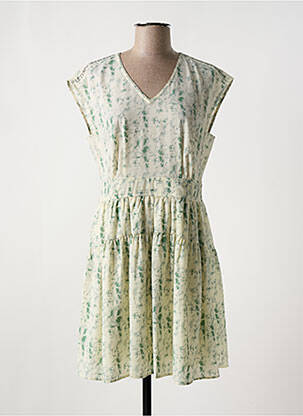 Robe courte manches courtes manches courtes vert LE TEMPS DES CERISES femme