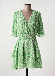 Robe courte imprimé fleurs manches courtes vert SALSA femme