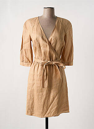 Robe courte manches 3/4 manches 3/4 marron ARMANI EXCHANGE femme