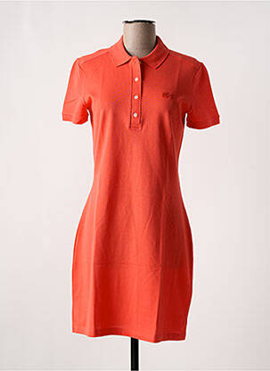 Robe mi-longue manches courtes manches courtes orange LACOSTE femme