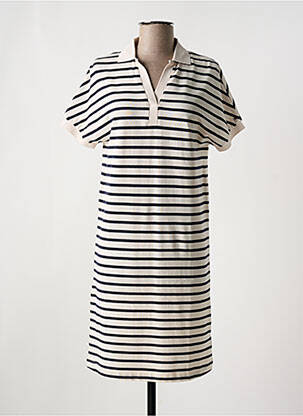 Robe mi-longue manches courtes manches courtes blanc TOMMY HILFIGER femme