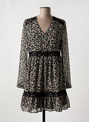 Robe courte manches longues manches longues noir LE TEMPS DES CERISES femme
