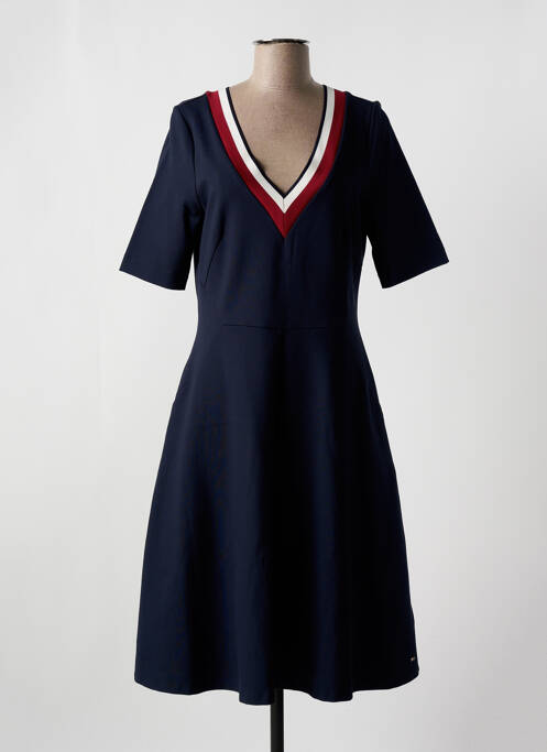 Robe mi-longue coupe évasée manches courtes bleu TOMMY HILFIGER femme