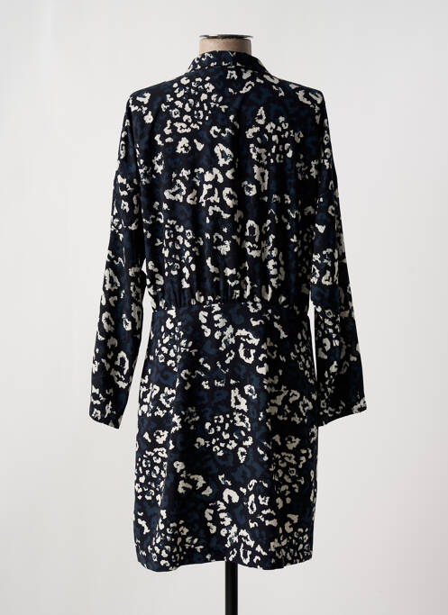 Robe mi-longue manches longues manches longues bleu LE TEMPS DES CERISES femme