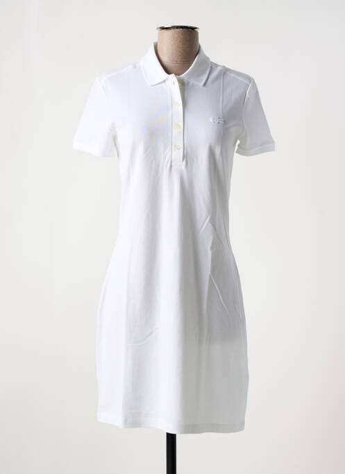 Robe mi-longue manches courtes manches courtes blanc LACOSTE femme