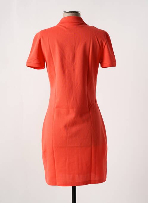Robe mi-longue manches courtes manches courtes orange LACOSTE femme