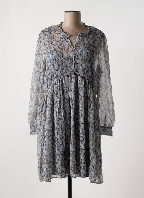 Robe mi-longue bleu LE TEMPS DES CERISES pour femme