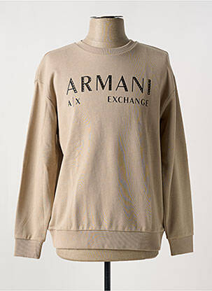 Sweat-shirt tissage jersey manches longues marron ARMANI EXCHANGE homme