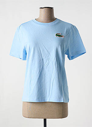 T-shirt stretch manches courtes bleu LACOSTE femme