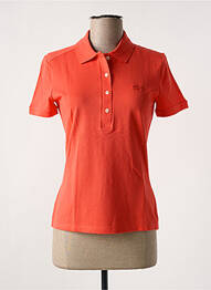 Polo broderie manches courtes orange LACOSTE femme