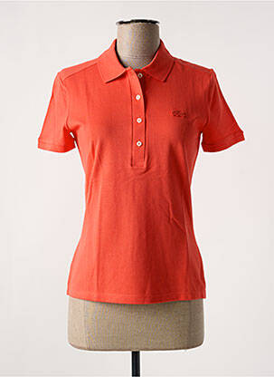 Polo broderie manches courtes orange LACOSTE femme