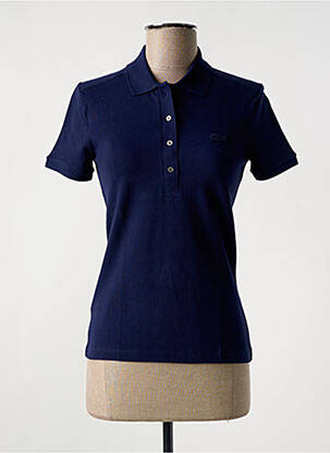 Polo broderie manches courtes bleu fonce LACOSTE femme