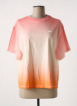 T-shirt stretch manches courtes rose LACOSTE femme
