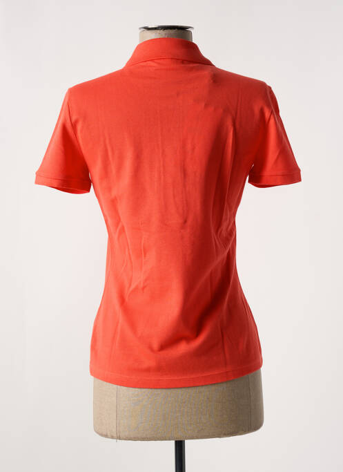 Polo broderie manches courtes orange LACOSTE femme