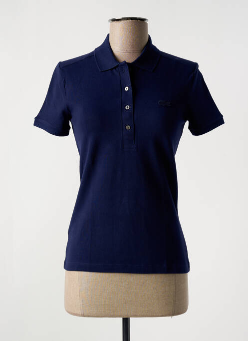 Polo broderie manches courtes bleu fonce LACOSTE femme
