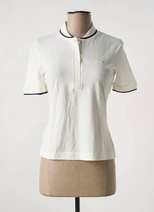 Polo stretch manches courtes beige LACOSTE femme