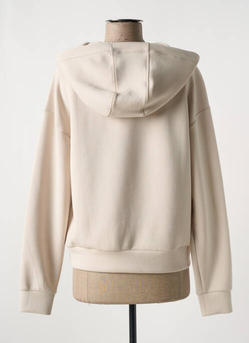 Sweat-shirt à capuche stretch manches longues beige ARMANI EXCHANGE femme