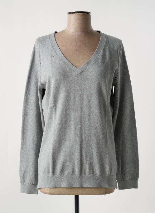 Pull tissage chiné manches longues gris EDEN PARK femme