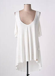 T-shirt col v manches courtes blanc SUPERDRY femme