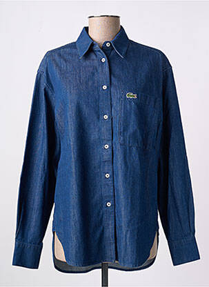 Chemisier coupe cintrée manches longues bleu LACOSTE femme