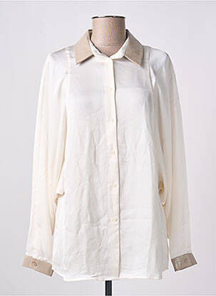 Chemisier coupe cintrée manches longues beige ARMANI EXCHANGE femme