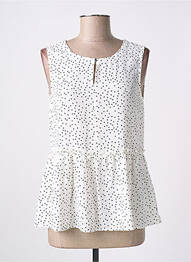Top sans manche sans manche blanc LE TEMPS DES CERISES femme
