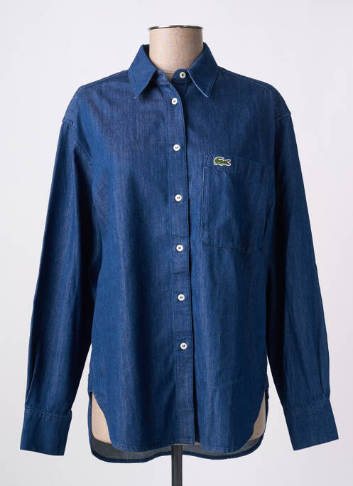 Chemisier coupe cintrée manches longues bleu LACOSTE femme