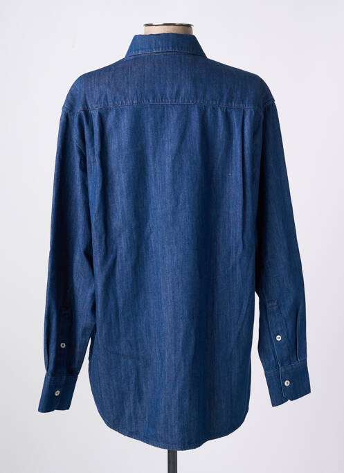 Chemisier coupe cintrée manches longues bleu LACOSTE femme