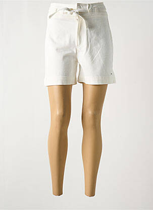 Short fermeture zippée sous rabat avec crochet taille haute blanc TOMMY HILFIGER femme
